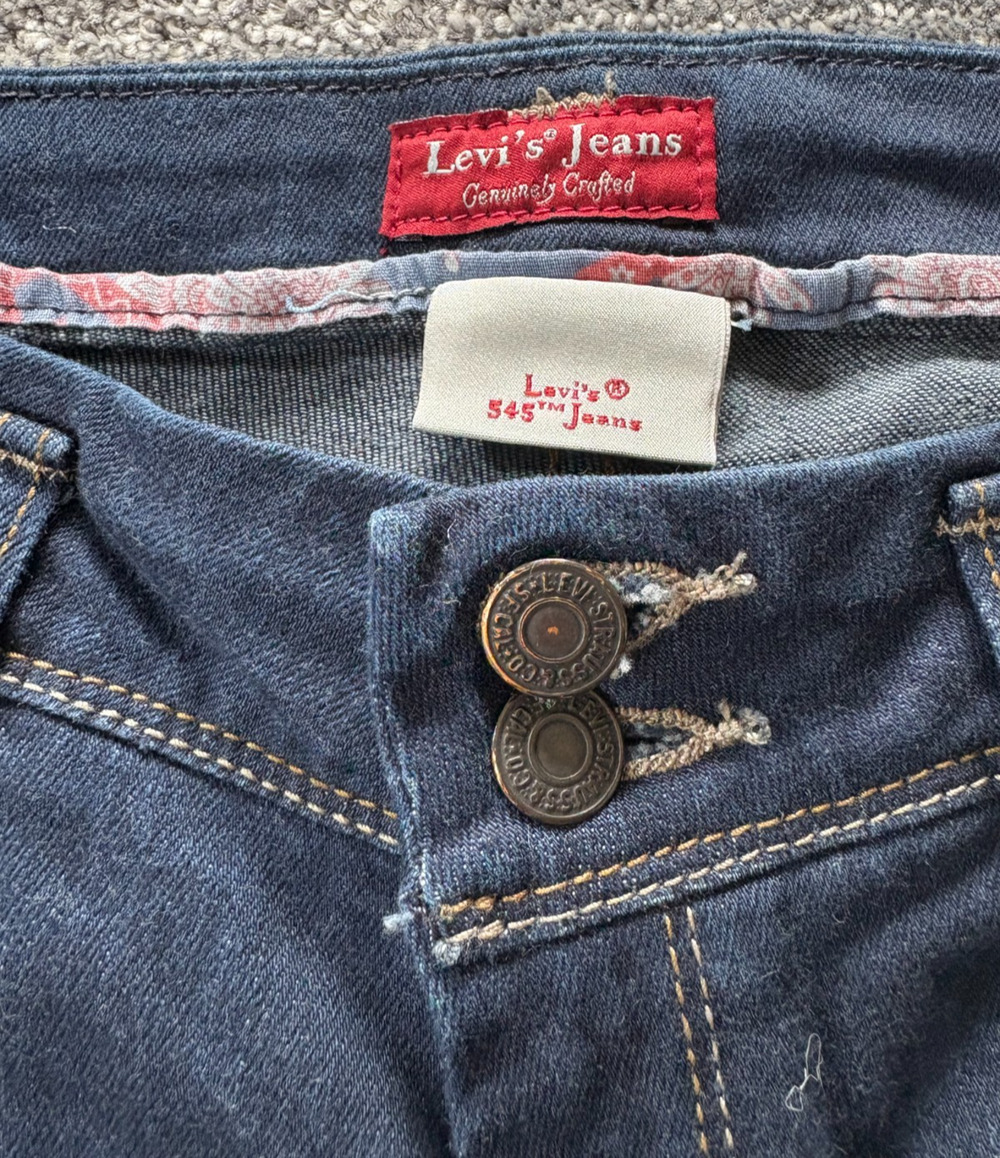 Levis Strauss 545 Low Boot Cut Jeans Women's Sz 8M Blue Stretch Flap Pockets